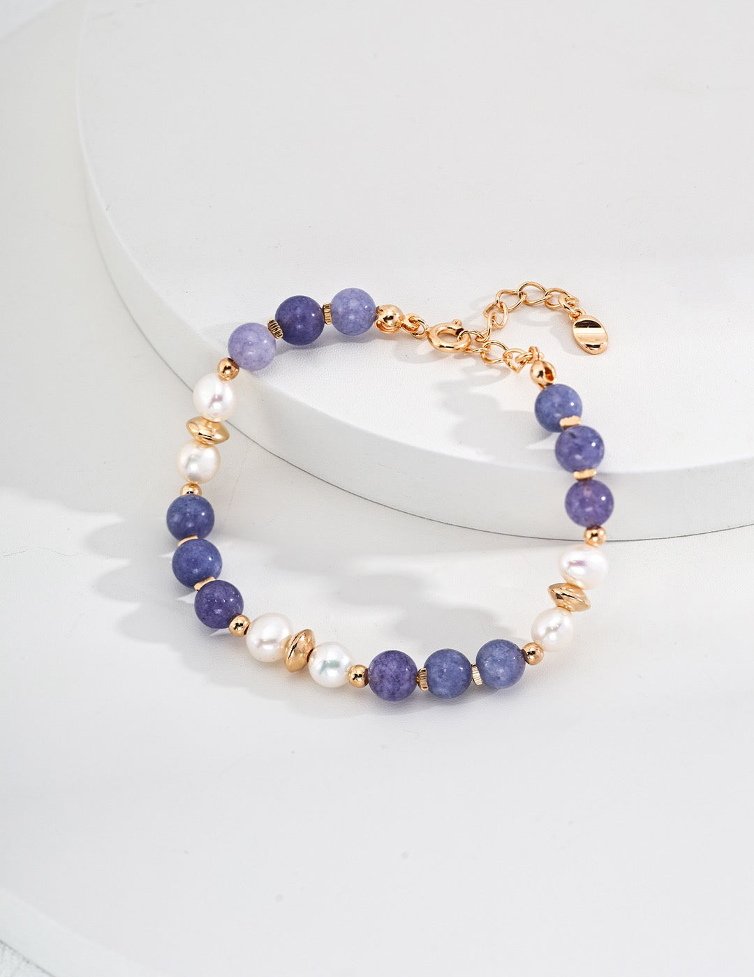 S925 Silver Simple Natural Pearl Purple Kunzite Bracelet