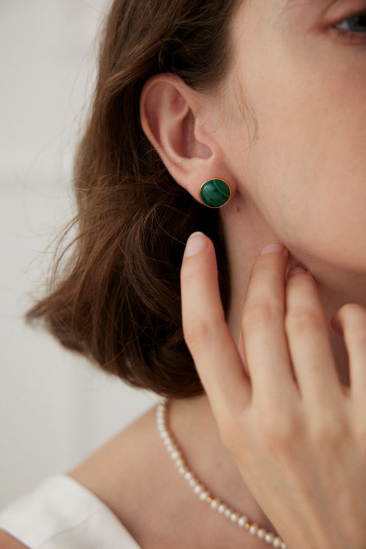 Malachite earrings