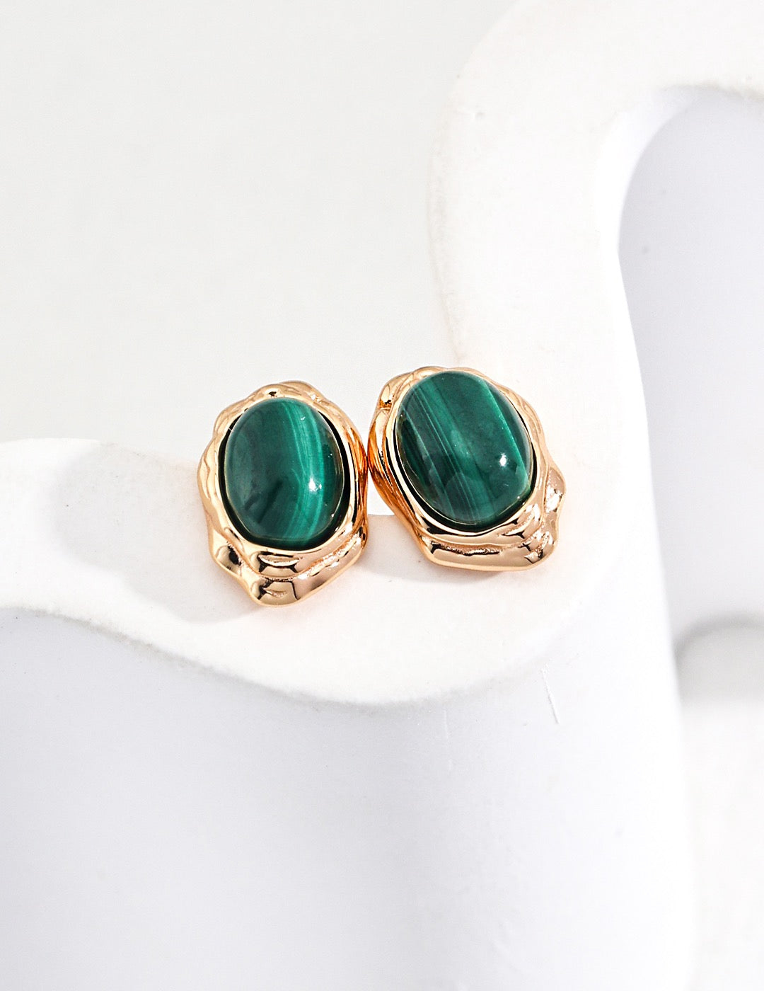 Natural malachite earrings