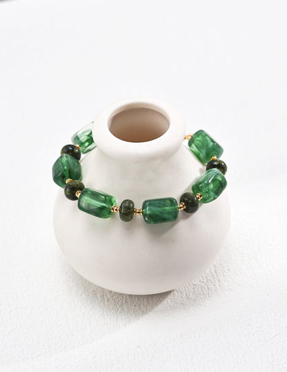 Sterling Silver Vintage Resin Stone Bracelet