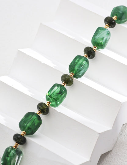 Sterling Silver Vintage Resin Stone Bracelet