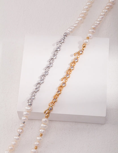 Sterling silver pearl necklace