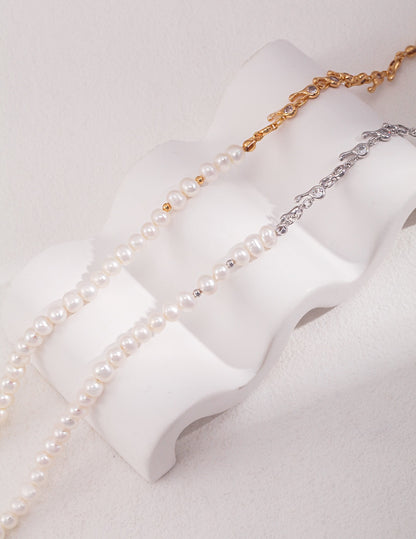 Sterling silver pearl necklace