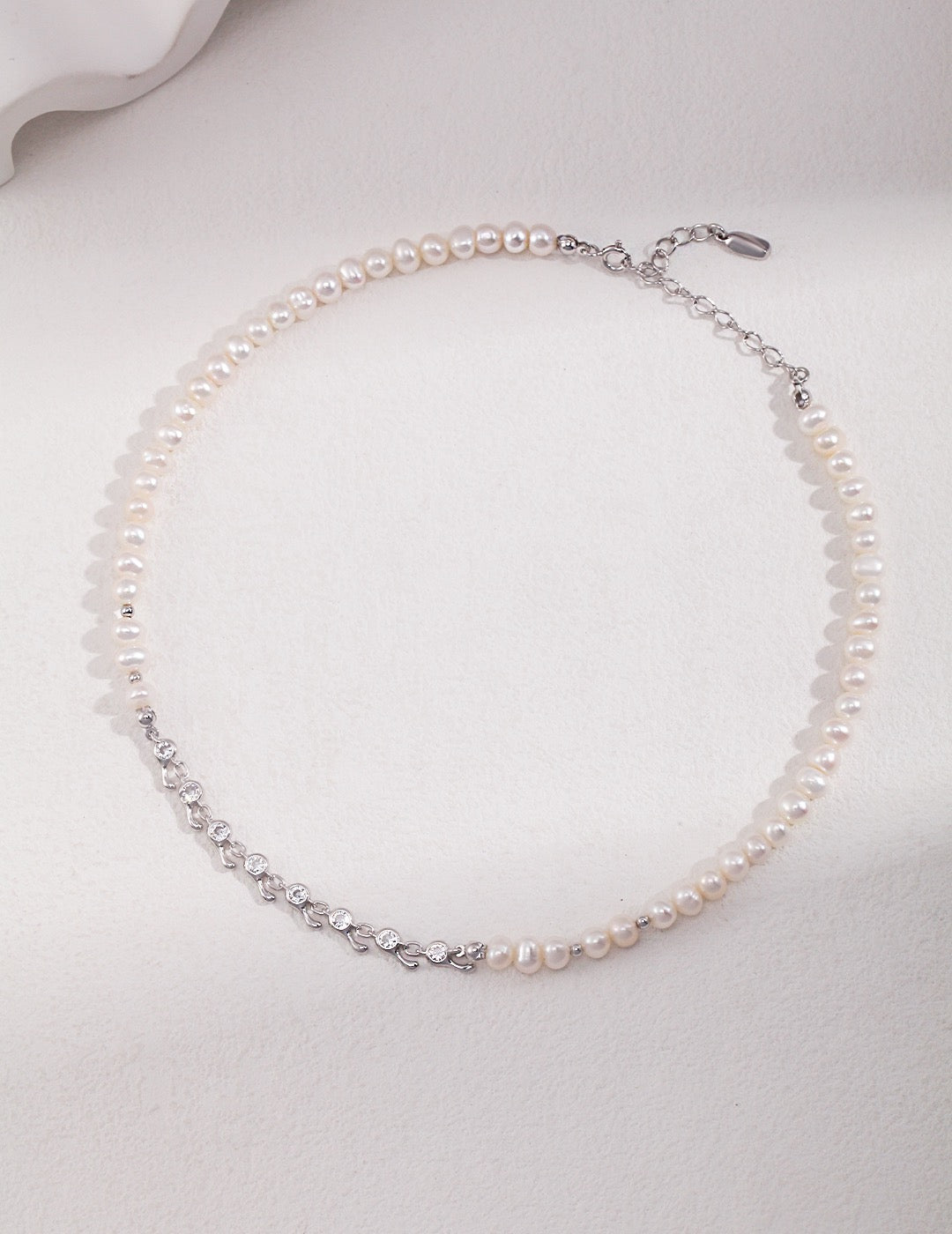 Sterling silver pearl necklace