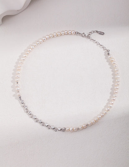 Sterling silver pearl necklace