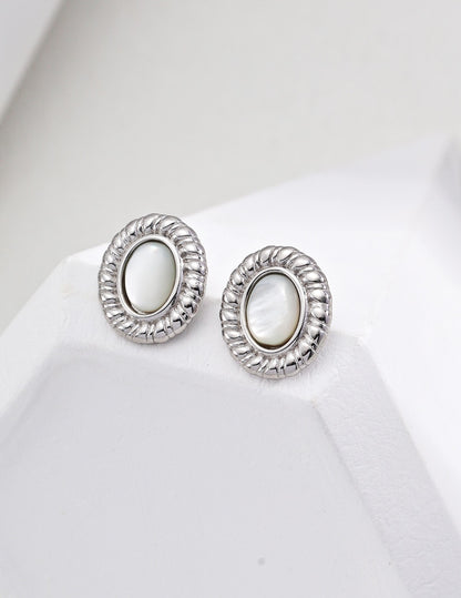 S925 Silver Simple Shell Earrings