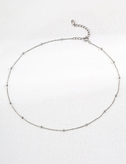 S925 silver simple platinum pigment chain