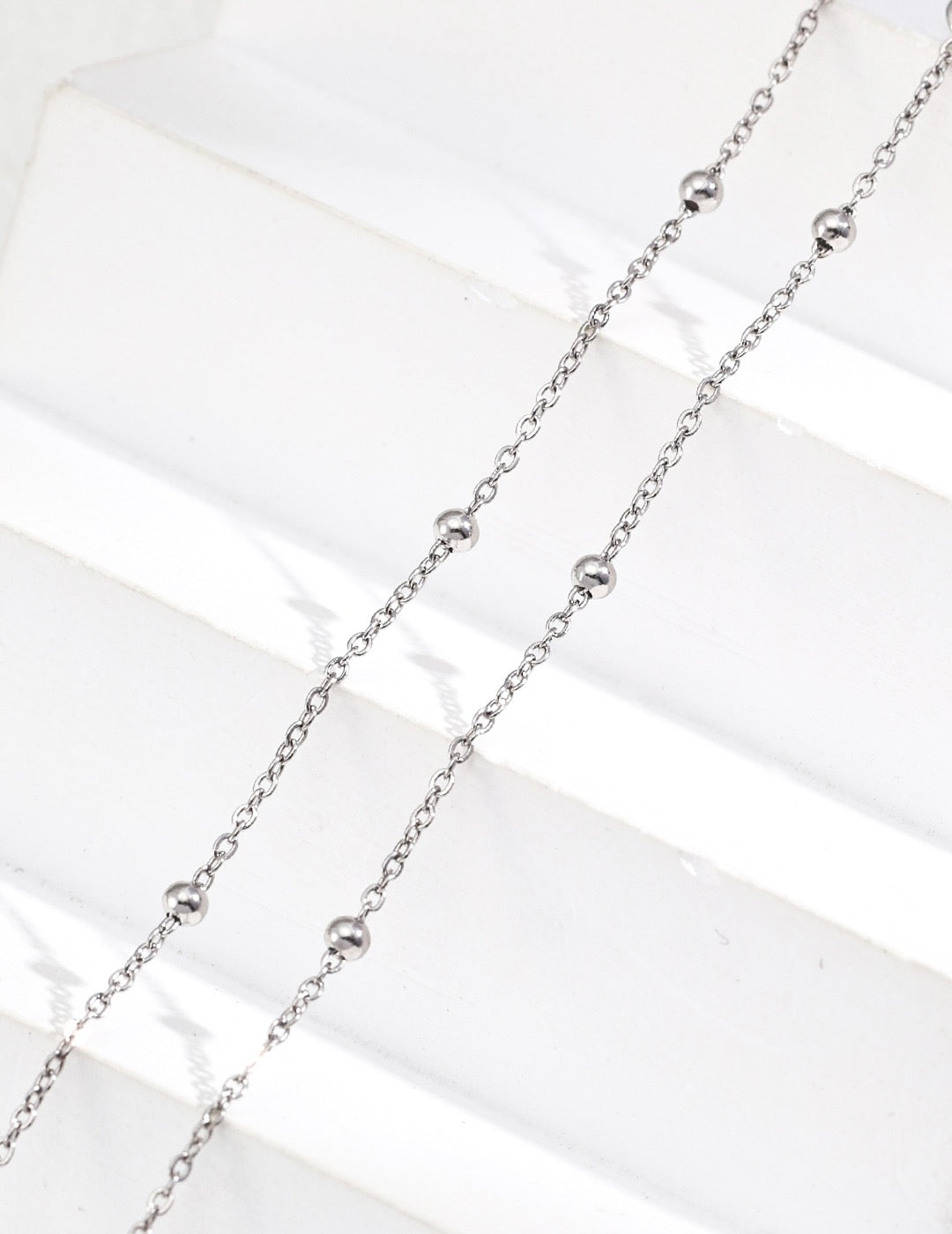 S925 silver simple platinum pigment chain