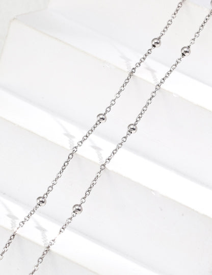 S925 silver simple platinum pigment chain