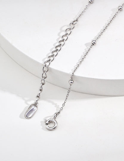 S925 silver simple platinum pigment chain