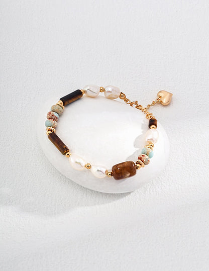 Natural pearl Shoushan stone bracelet