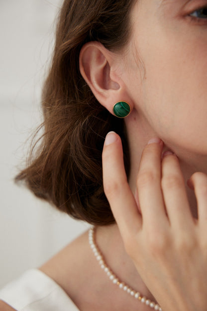 Exquisite malachite earrings