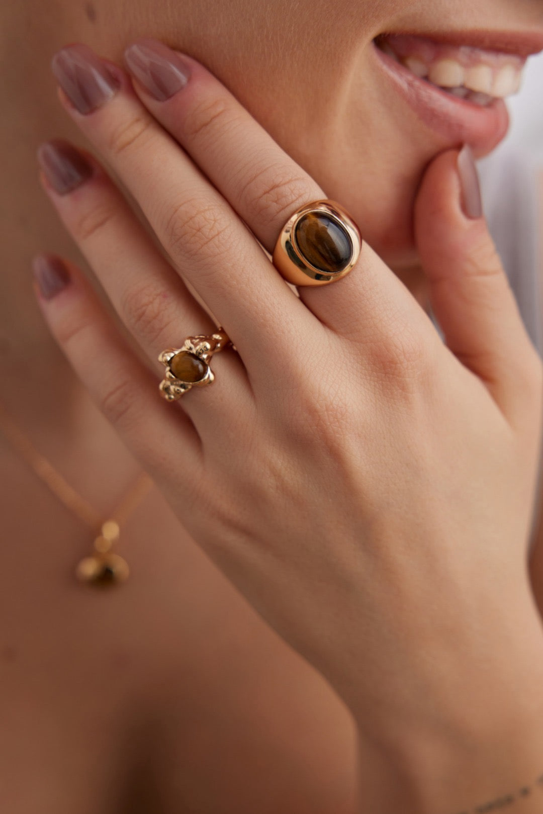 Sterling Silver Open Tiger Eye Ring (Non-Adjustable)