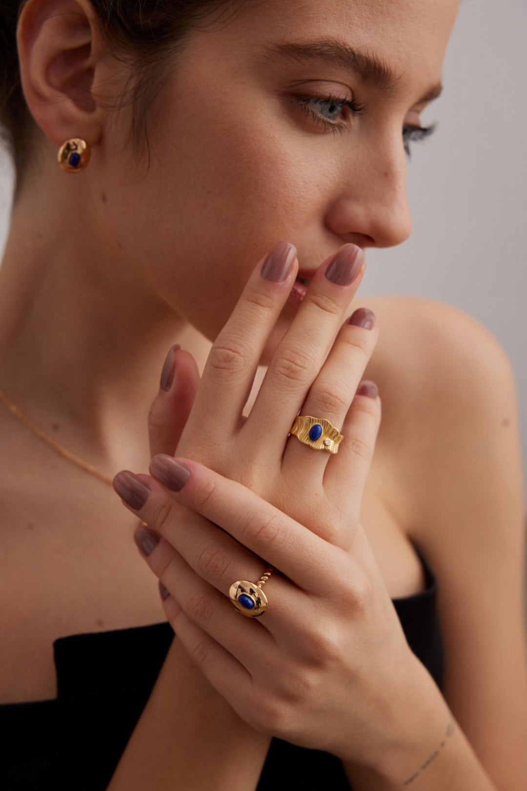 Sterling Silver Open Lapis Lazuli Ring