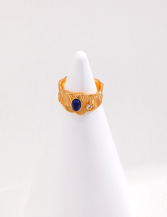 Sterling Silver Open Lapis Lazuli Ring