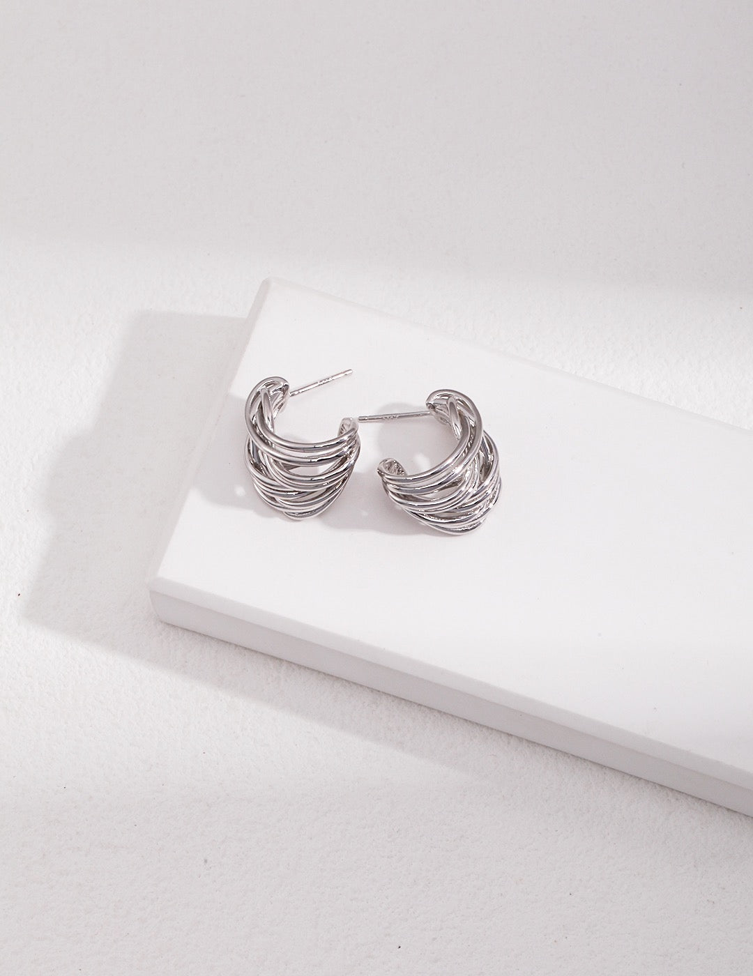 Sterling silver line earrings