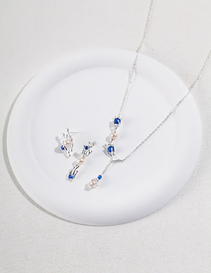 Nature Series Flower Stamen Series Pure Silver Pearl Necklace