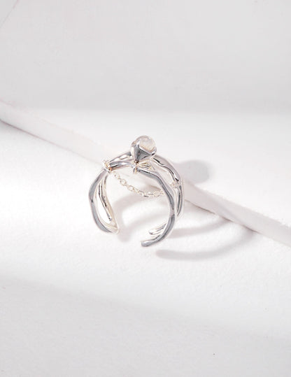 Sterling silver grey moonstone ring