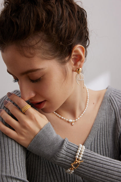 Sterling silver shell pearl earrings