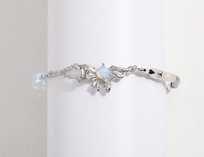 Pure silver opal bracelet