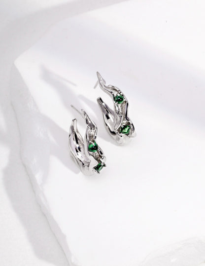 Sterling silver zircon earrings