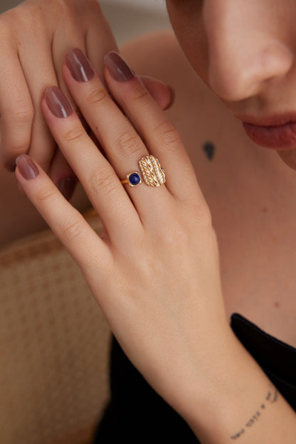 Sterling silver lapis lazuli ring