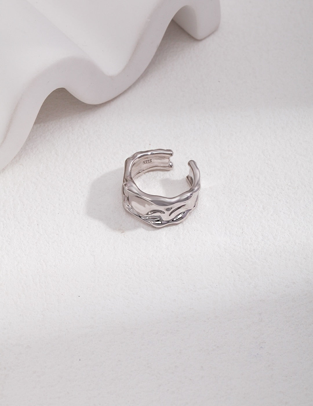 Sterling silver wide ring