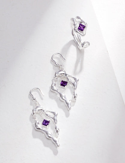 Sterling silver amethyst earrings