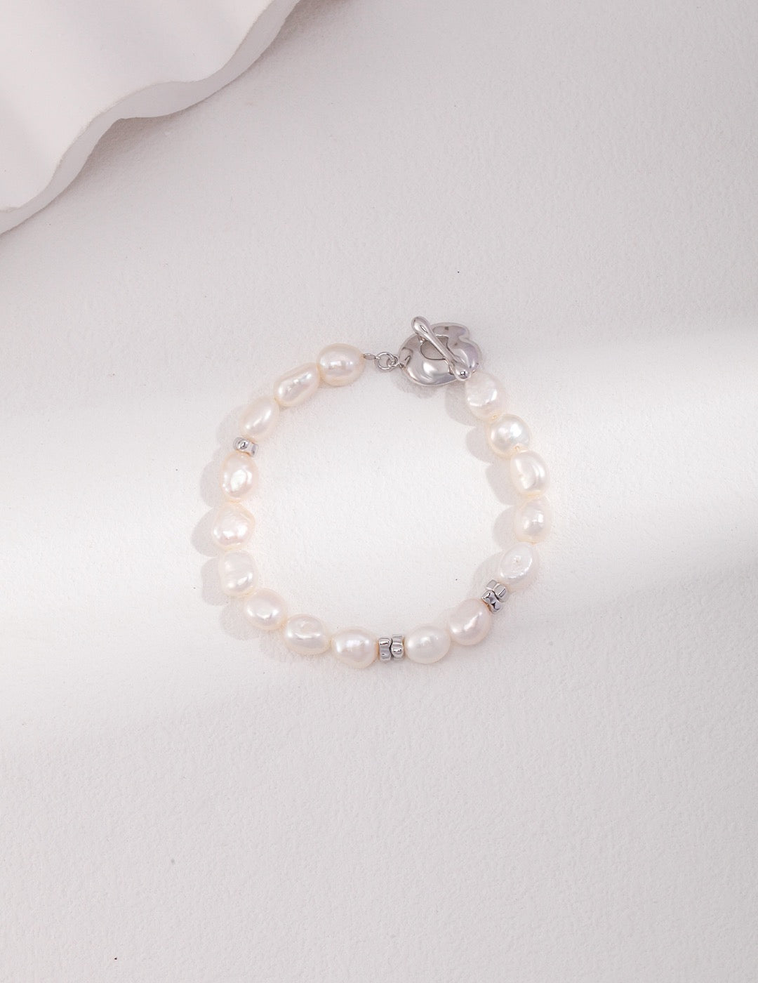 Sterling Silver Baroque Pearl Bracelet