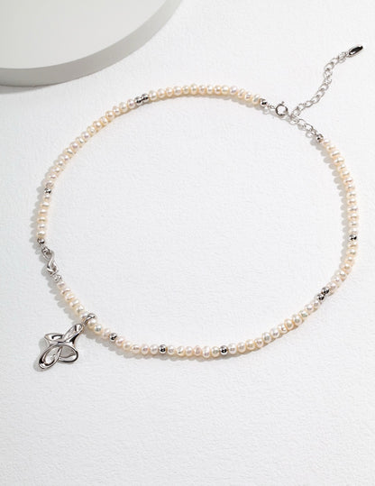 Sterling silver pearl necklace