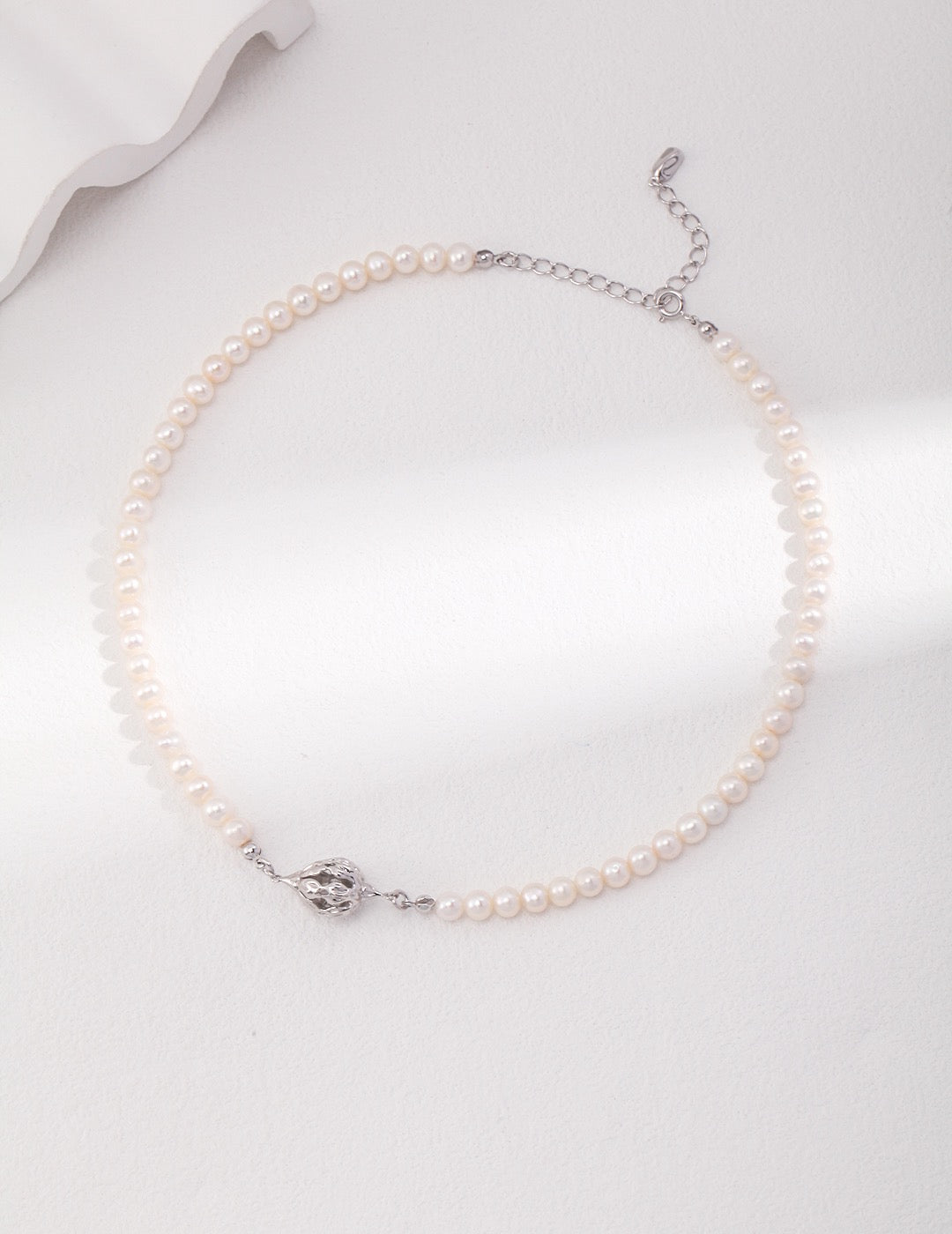 Natural Series Flower Cluster Series Sterling Silver Pearl Necklace