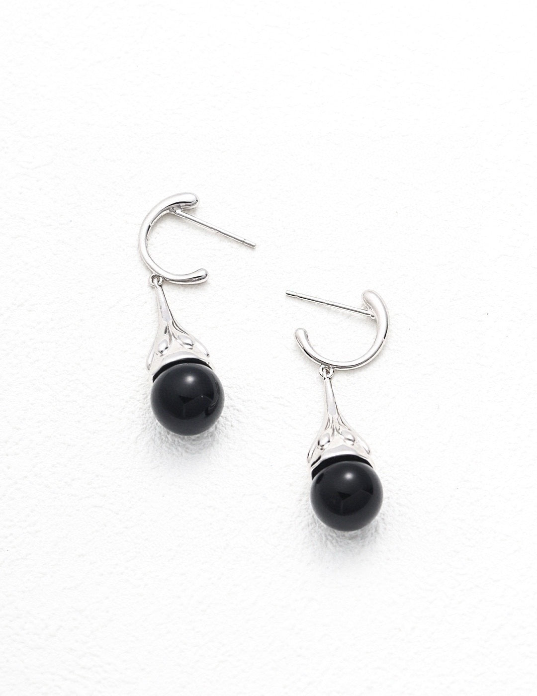 Sterling Silver Black Onyx/Tiger Eye Earrings