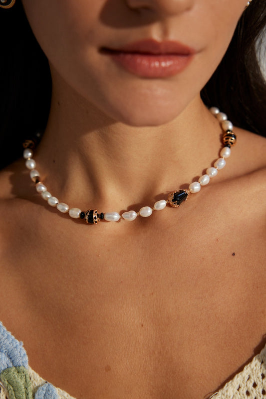 Sterling silver pearl necklace