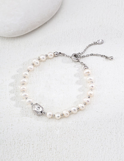 S925 Silver Simple Natural Pearl Bracelet