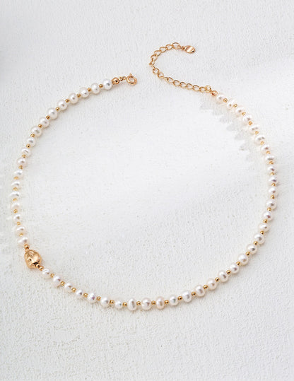 S925 Silver Simple Natural Pearl Necklace