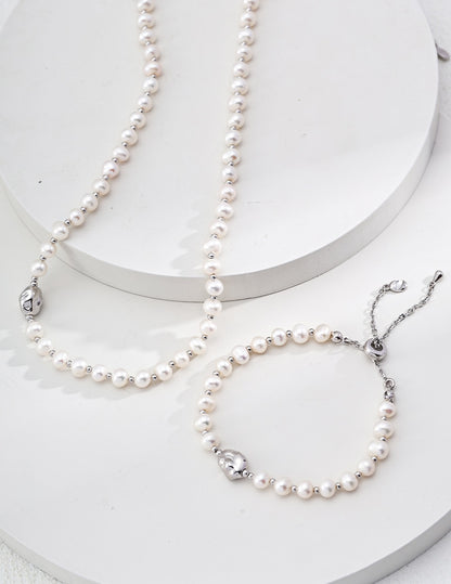 S925 Silver Simple Natural Pearl Necklace