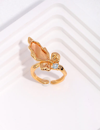 Sterling silver butterfly ring