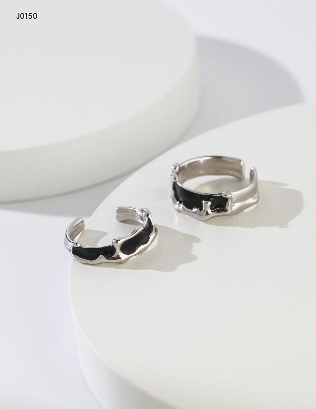 Sterling silver drip glaze ring for couples