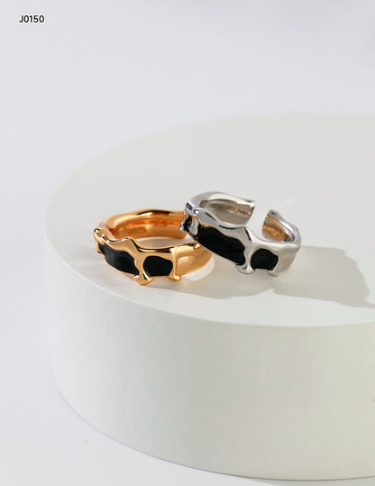 Sterling silver drip glaze ring for couples