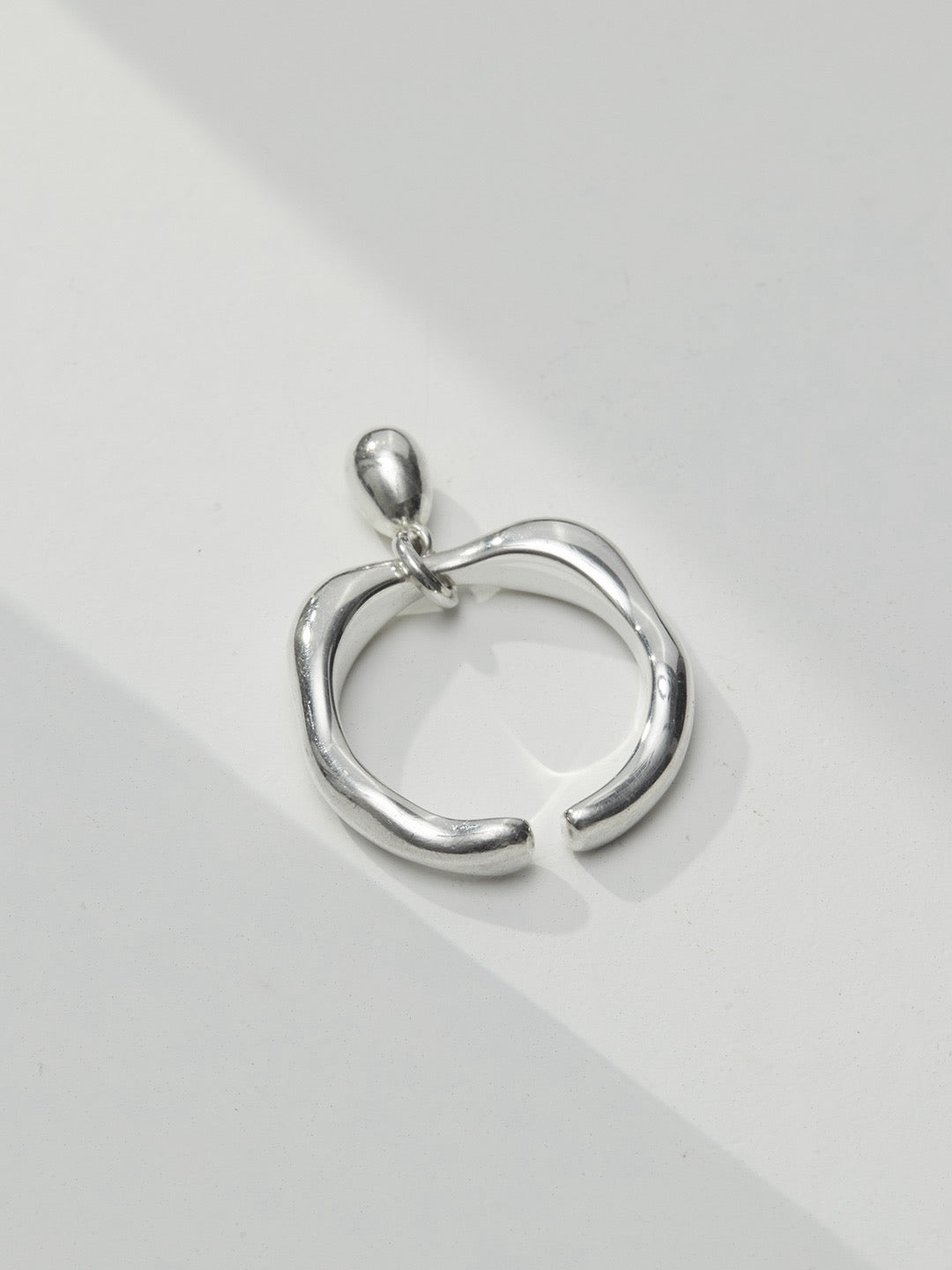 Lava Series Silver open adjustable ring