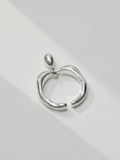 Lava Series Silver open adjustable ring