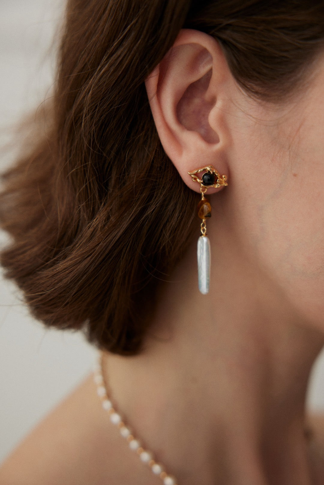 Sterling silver tiger eye stone earrings